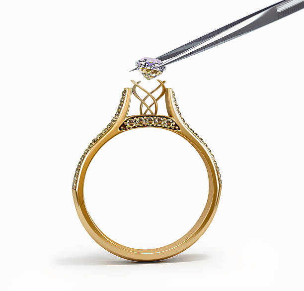 tweezers inserts diamond ring 3d illustration tweezers inserts diamond ring 3d illustration
